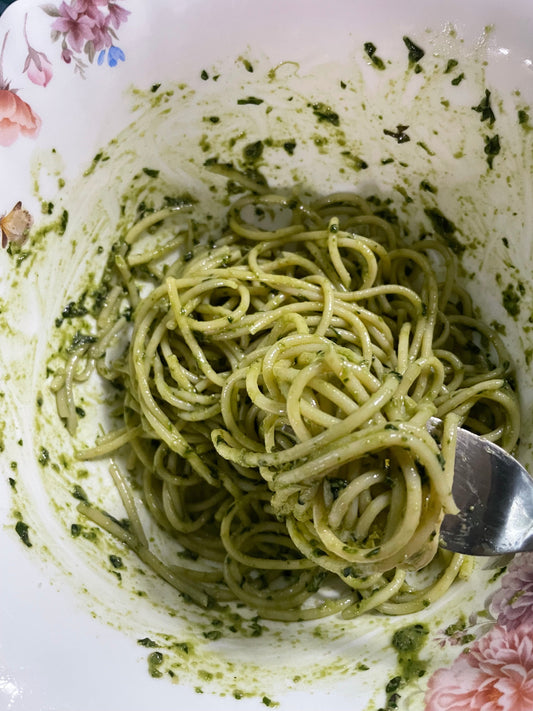 Quick Basil Pesto Pasta!