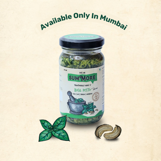 Jar of handpounded basil pesto by Pass Me Summore 